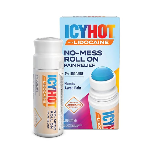 Icy Hot Aspercreme with lidocaine in a no-mess applicator, 2.5 ounces, for pain relief from Pasteur Pharmacy.