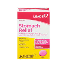 Leader Stomach & Anti-Diarrheal Reliever from Pasteur Pharmacy, medication for stomach relief and diarrhea management.
