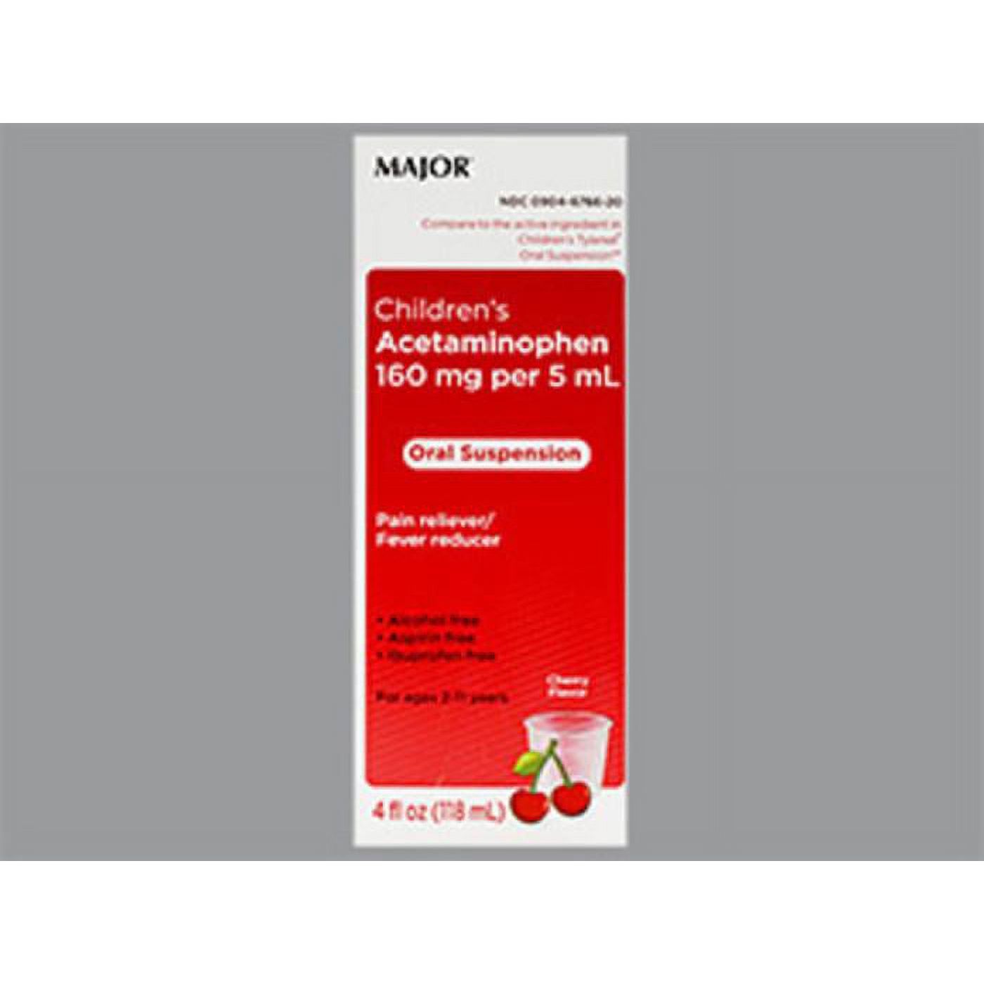 Bottle of Pasteur Pharmacy Major Children's Acetaminophen for pain relief, with label and child-friendly packaging.