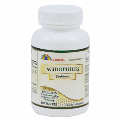 McKesson Acidophilus probiotic supplement in a bottle, designed to support digestive health and gut flora.