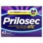 Box of Pasteur Pharmacy Prilosec OTC 20 mg acid reducer tablets, showing the blister pack with 42 tablets for heartburn relief.