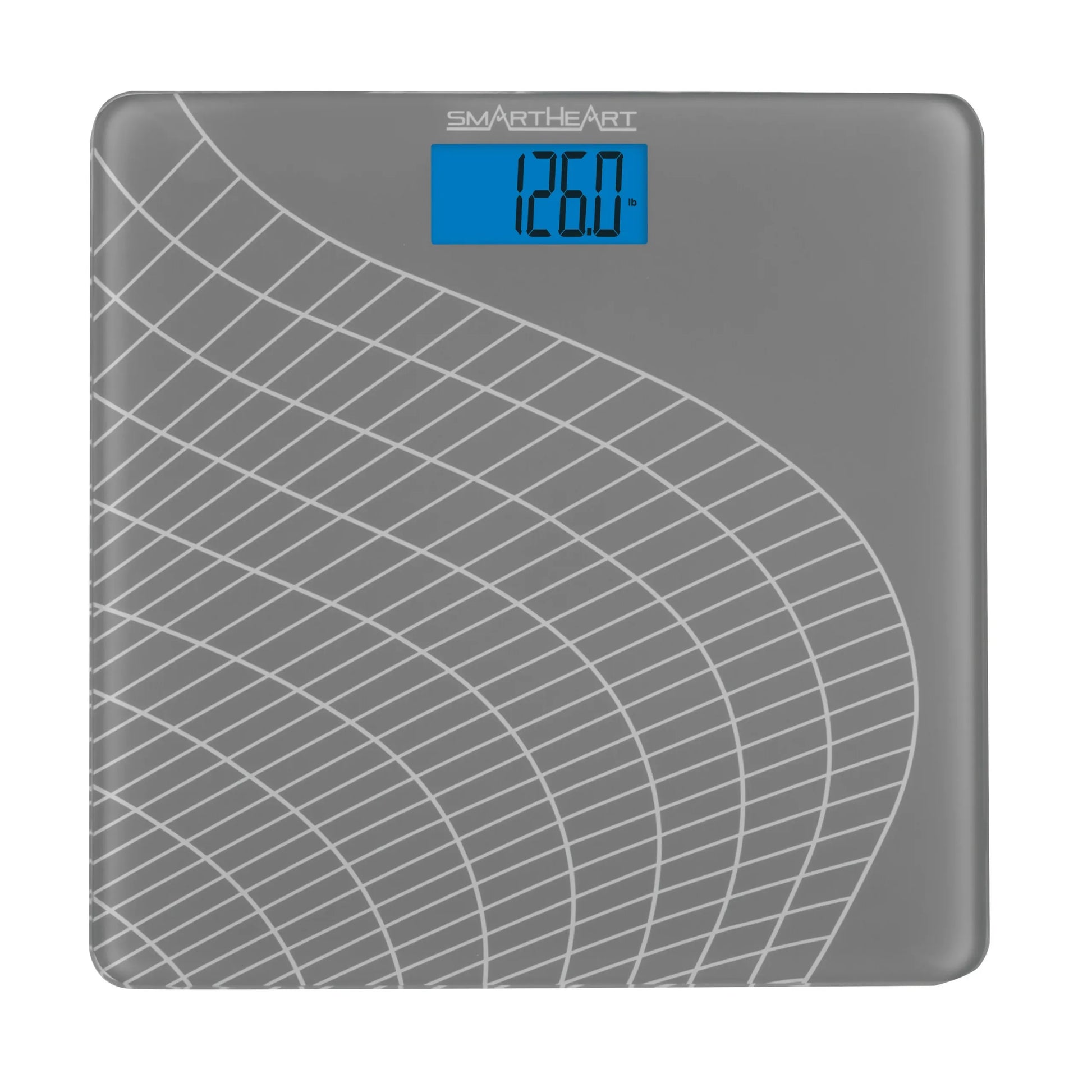SmartHeart digital talking bathroom scale by Pasteur Pharmacy showing weight measurement with a digital display and capacity up to 438 lb.