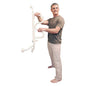 Stander Curve Grab Bar in white for safety and support, designed for healthcare use, mounted on a wall with textured surface.