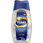 Assorted tropical fruit Tums Ultra Strength antacid chewable tablets for heartburn relief, shown in a blister pack.