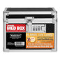 Black Vaultz Medicine Lock Box with combination lock, designed for secure storage of medications.