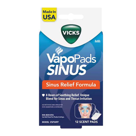 Vicks VapoPads Sinus Scent Pads for health care, featuring soothing aromatic pads for sinus relief.