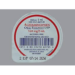 Acetamin SL health product by Pasteur Pharmacy, 160 mg/5 mL acetaminophen in 50 unit dose bottles, clear label and packaging.