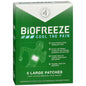 Large Biofreeze Pain Relief Patch by Pasteur Pharmacy, cooling menthol formula, 5-count heating pad for muscle relief.