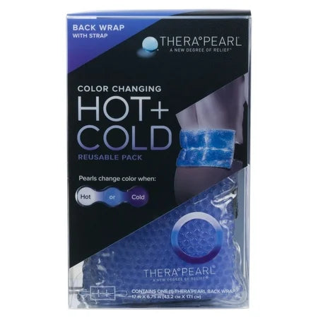TheraPearl Hot and Cold Back Wrap by Pasteur Pharmacy, 17 x 6.75 inches, heating and cooling therapy for back pain relief.