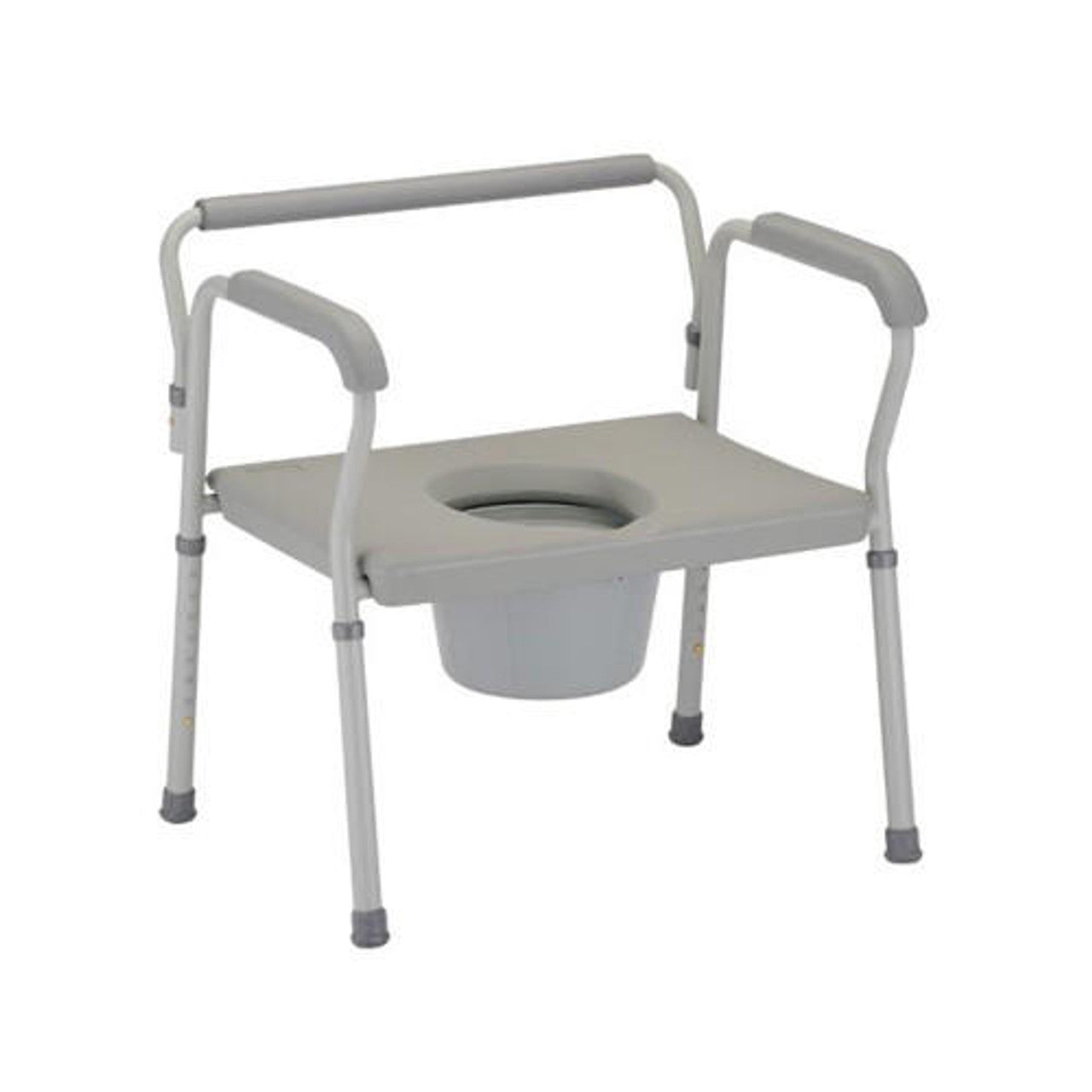 Nova Joy heavy-duty commode with extra-wide seat, durable medical equipment from Pasteur Pharmacy for comfortable support.