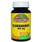 Nature's Blend Elderberry 500 Mg capsules by Pasteur Pharmacy, herbal supplement, 60 capsules in black bottle with label