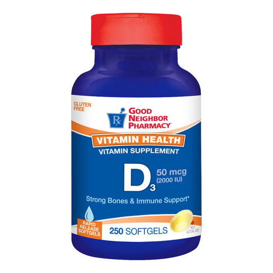 Pasteur Pharmacy Vitamin D3 2000IU softgels for horses, 250-count supplement bottle with softgel capsules.