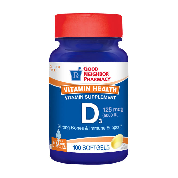 Pasteur Pharmacy Horse Vitamins and Supplements, Vitamin D3 5000IU softgels, 100-count bottle, for equine health and wellness.