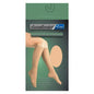 Loving Comfort sheer knee-high stockings by Pasteur Pharmacy, beige medium size, closed toe, graduated compression 8-15mmHg for women.