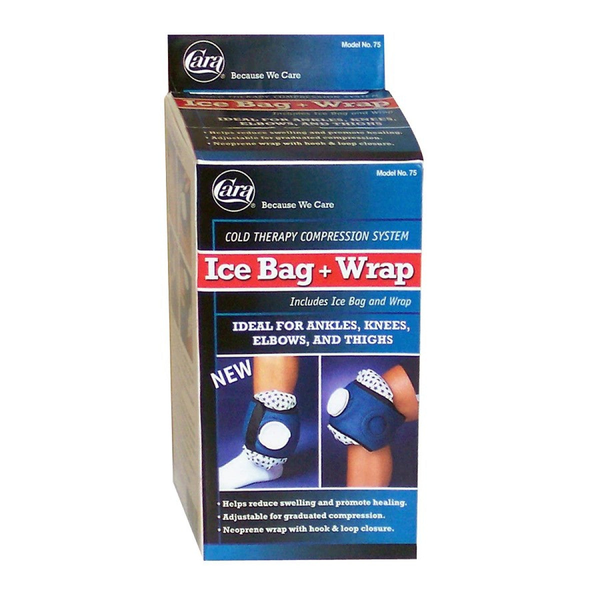 Cara Compression Ice Bag with Wrap Strap for hot and cold therapy, designed for soothing pain relief and injury recovery.