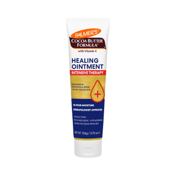 Palmer’s Healing Ointment Intensive Therapy for hot and cold therapies, shown in a container with a white lid and label.