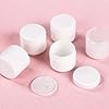 Plastic ointment jar with molded white caps, 12 packs of 8 oz containers, used for household storage of ointments or creams.