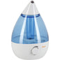 Crane Drop ultrasonic cool mist humidifier in blue and white, 1-gallon capacity, ideal for adding moisture to indoor air