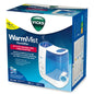 Vicks Warm Mist Humidifier 1 Gallon from Pasteur Pharmacy, showing the white plastic device with a water tank and mist outlet.