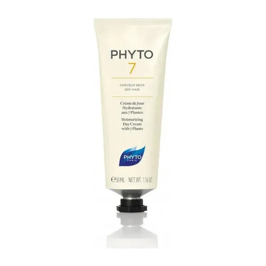 Pasteur Pharmacy Phyto 7 Hydrating Day Cream for dry hair, 1.7 oz, with a jar of the moisturizing cream on a neutral background.