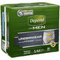 Grey Depend Fit Flex adult incontinence underwear for men, disposable with maximum absorbency, small/medium size, designed for comfort.