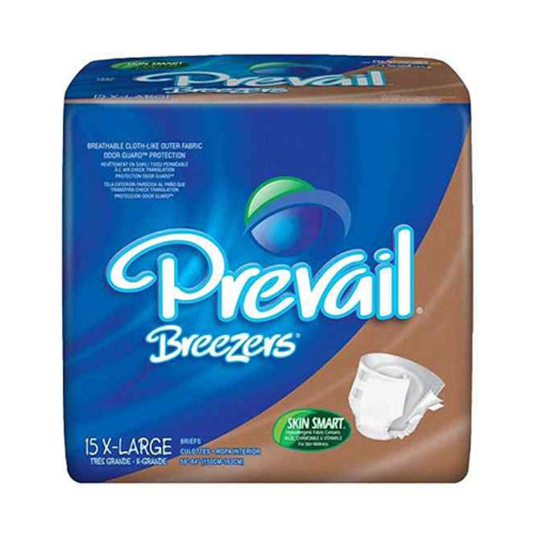 Unisex adult incontinence brief from Prevail First Quality, incontinence aid with absorbent material for discreet protection.