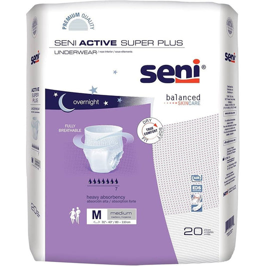 Seni Active Super Plus protective incontinence underwear for small size, 88-count case, designed for incontinence support.