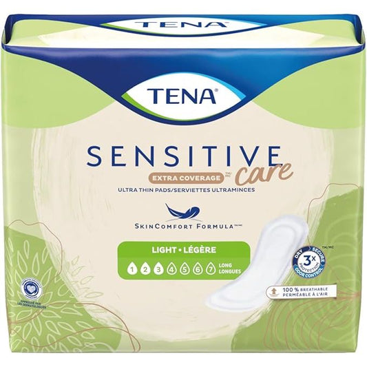 Tena Intimates Light Ultra Thin Long Incontinence Pads, discreet and absorbent for light bladder leakage, by Pasteur Pharmacy.