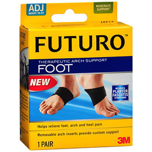 Pair of Futuro Therapeutic Arch Support insoles from Pasteur Pharmacy with adjustable fit for improved foot comfort and support.