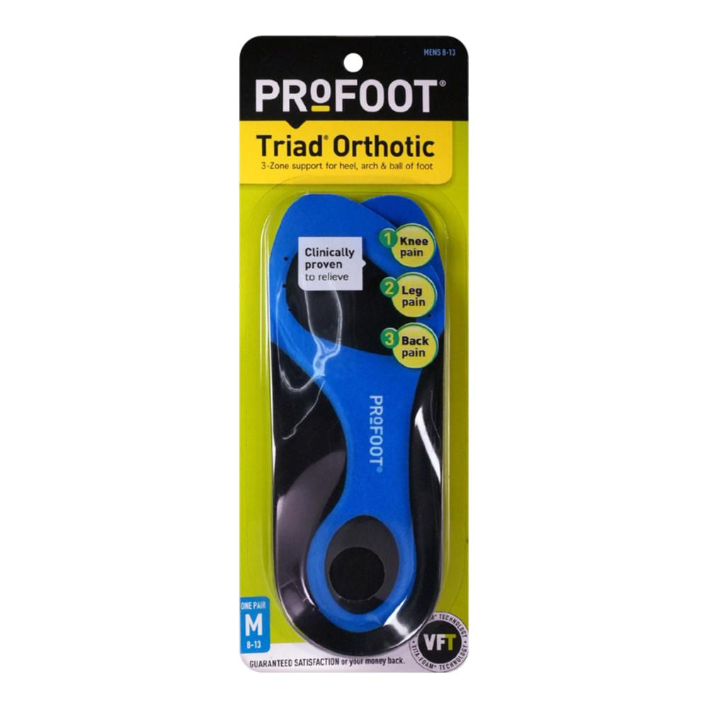 Pair of Profoot Triad Insoles for men showing cushioned insoles with supportive design for comfort and foot health.