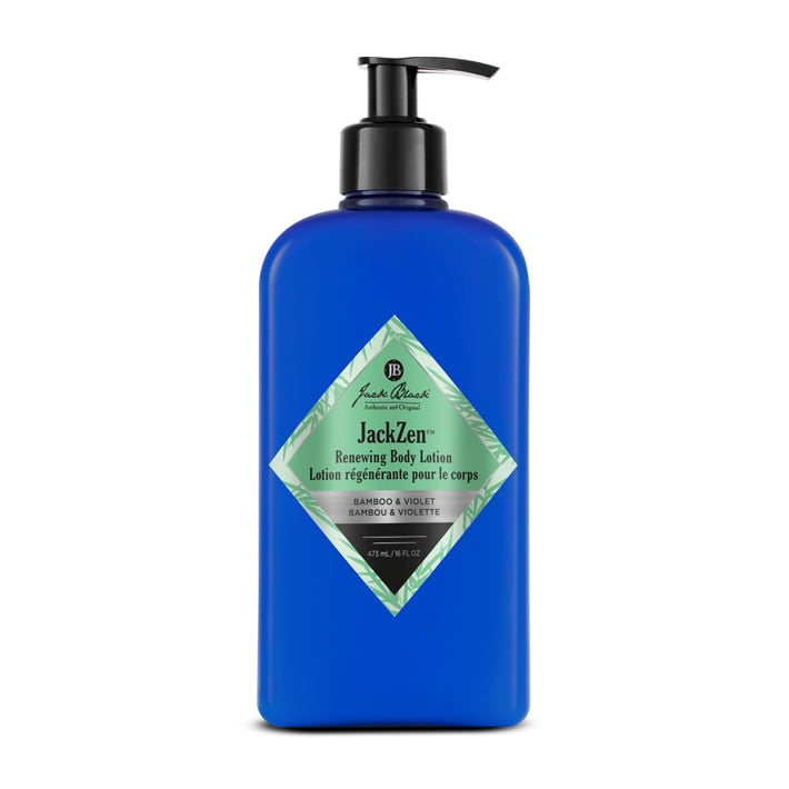 Jack Black JackZen renewing body lotion in a 16 oz bottle, featuring a sleek design and labeled with the brand name Pasteur Pharmacy.