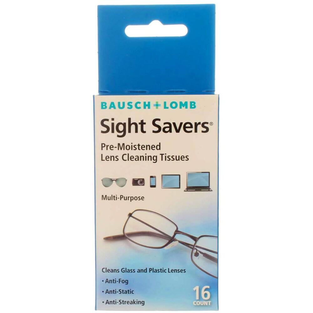 Bausch & Lomb Sight Savers pre-moistened lens cleaning tissues for jewelry cleaning and care, displayed on a white background.