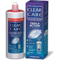 Clear Care Triple Action Jewelry Cleaning & Disinfecting Solution by Pasteur Pharmacy in a clear bottle with a white cap.