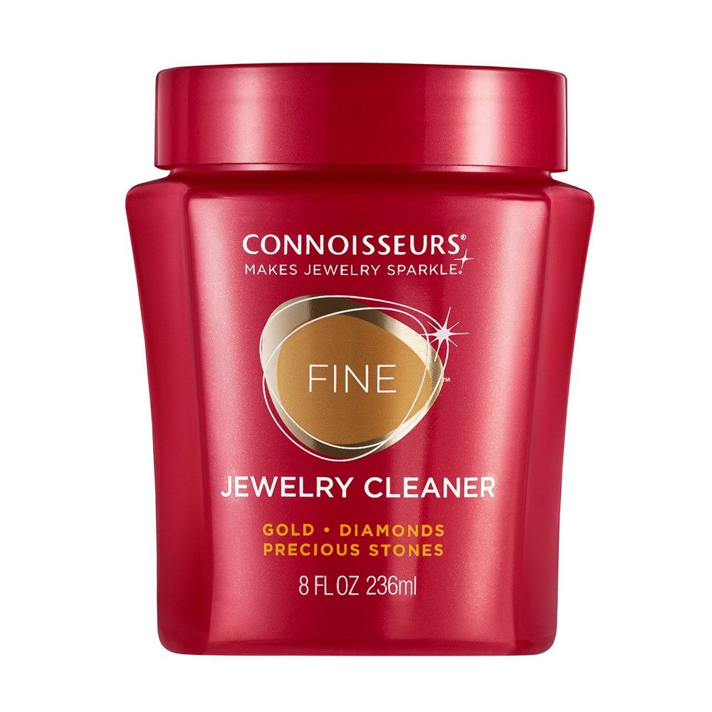 Connoisseurs Fine Jewelry Cleaner 8 oz bottle for jewelry cleaning and care with Pasteur Pharmacy branding.