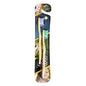 Two soft bamboo sprout kids' toothbrushes by Woobamboo, featuring eco-friendly bamboo handles and colorful bristle heads.