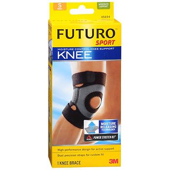 3M Futuro Sport Moisture Control Knee Support in small size, designed for knee stability and comfort during activity.