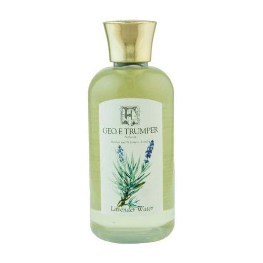 Lavender Water Splash by Geo. F. Trumper in a 100ml bottle, showcasing a clear floral splash with lavender scent.