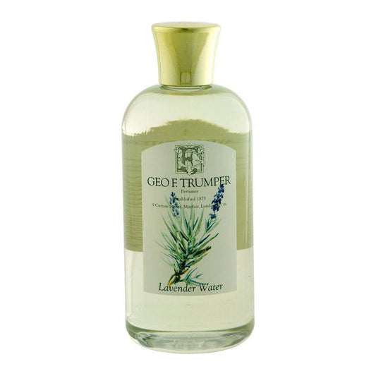Lavender Water Splash by Geo. F. Trumper in a 100ml bottle, natural floral scent, displayed on a white background.