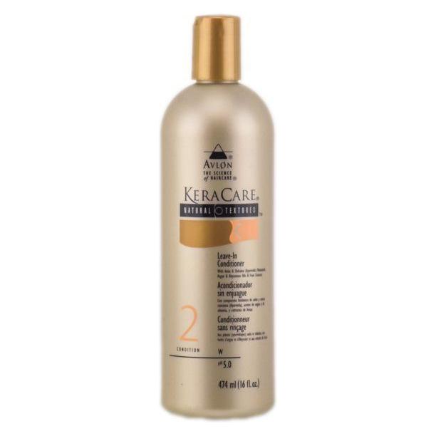 Avlon KeraCare Natural Textures Leave-In Conditioner bottle, 16 fl oz, with label visible on white background.