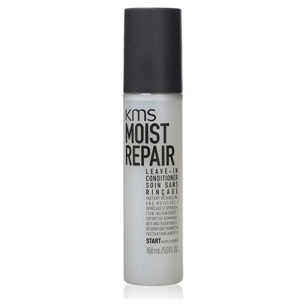 KMS Moistrepair Leave-in Conditioner in a 5 oz bottle, designed to hydrate and repair damaged hair.