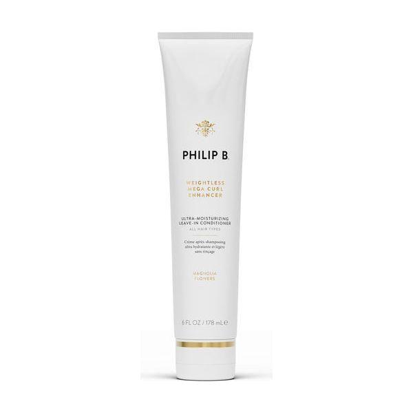 Philip B. Weightless Mega Curl Enhancer Leave-In Conditioner in 6 oz bottle, ideal for defining and moisturizing curls.