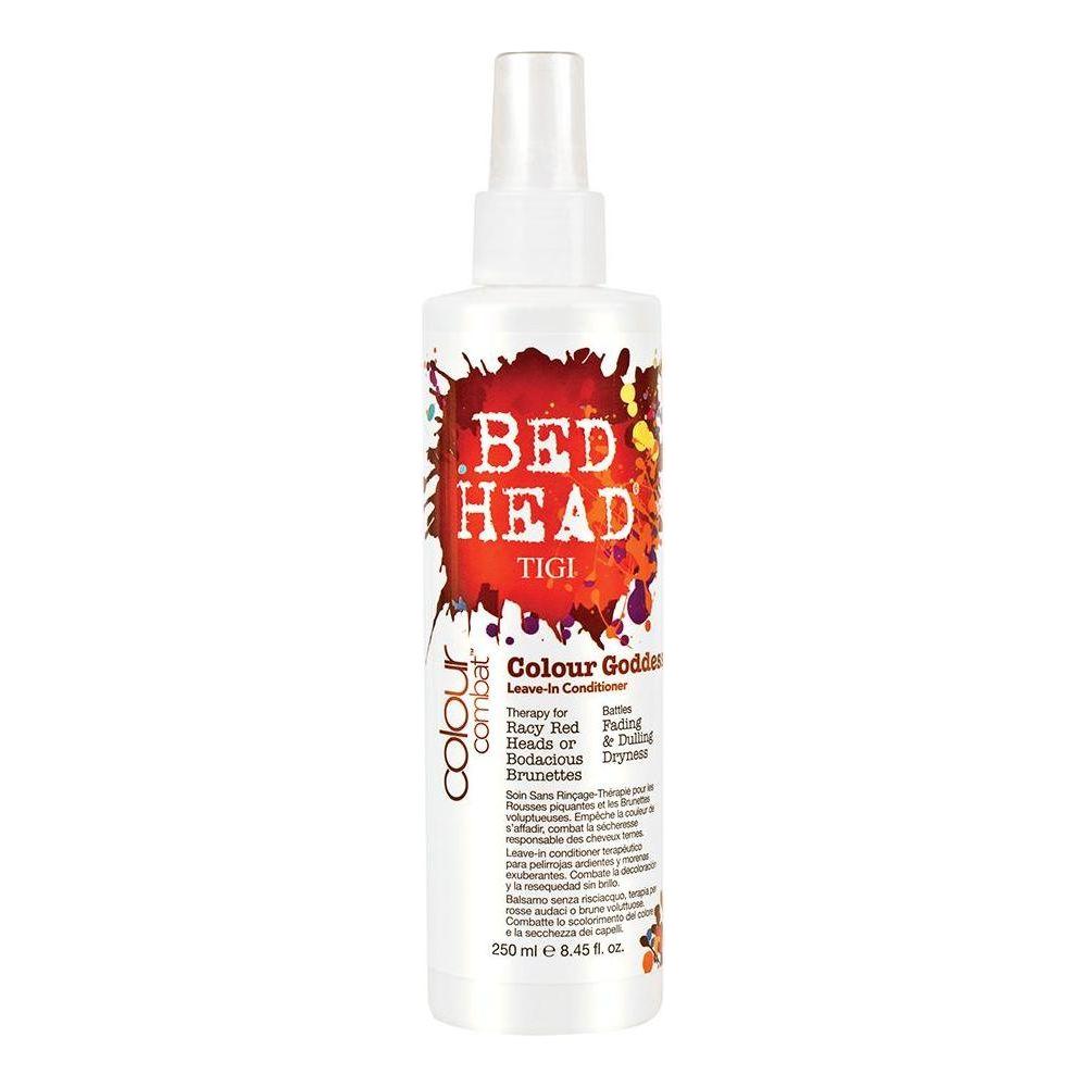 Tigi Bed Head Colour Goddess Leave-In Conditioner 250ml bottle showing label and cap, designed for color-treated hair.
