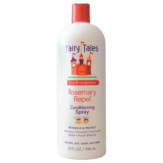 Fairy Tales Rosemary Repel Leave-In Conditioning Spray by Pasteur Pharmacy in a 32 fl oz bottle, designed to condition and repel pests.