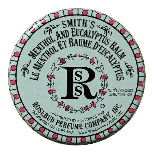 Smith's Menthol and Eucalyptus Lip Balm in 0.8 oz tube, featuring cooling menthol and eucalyptus for soothing lips.