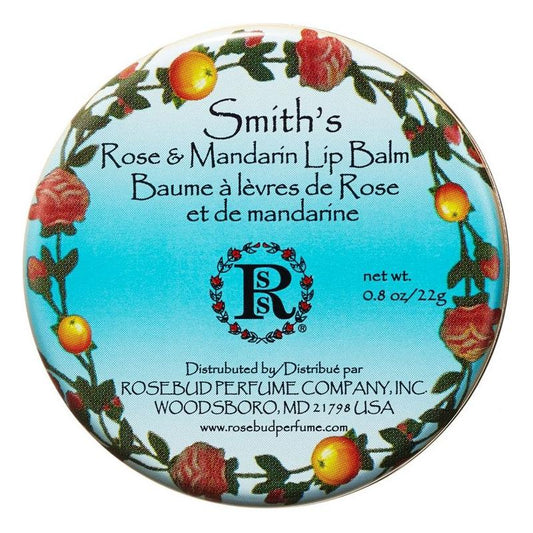 Smith's Rose & Mandarin Lip Balm by Pasteur Pharmacy, 0.8 oz, with a tube of nourishing rose and mandarin flavored lip balm.