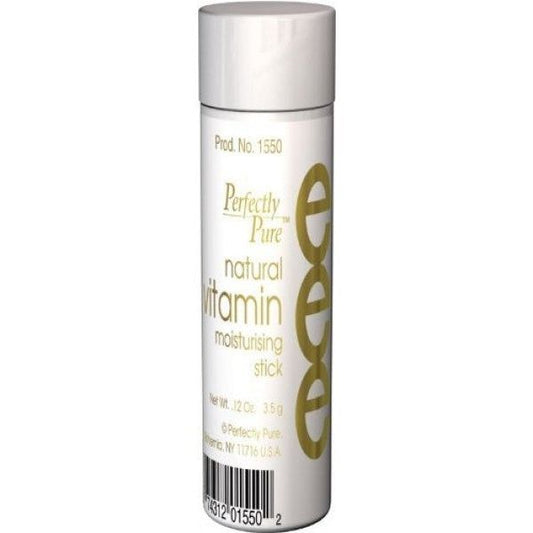 Pasteur Pharmacy Perfectly Pure Nature's Bounty E Moisturizing Lip Balm stick showing the smooth, natural lip treatment container.
