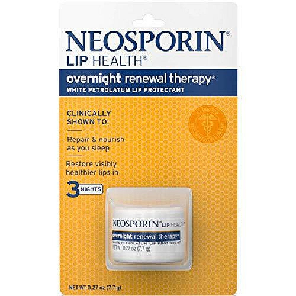 Neosporin Lip Health Overnight Renewal Therapy tube, 0.27 oz, lip and cheek stain with nourishing formula from Pasteur Pharmacy.