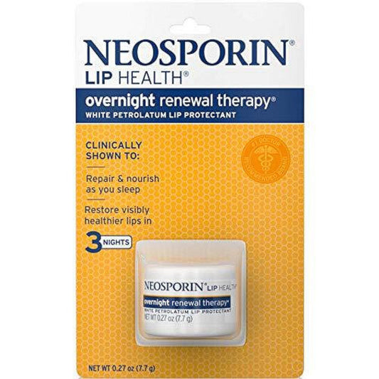 Neosporin Lip Health Overnight Renewal Therapy tube, 0.27 oz, lip and cheek stain with nourishing formula from Pasteur Pharmacy.