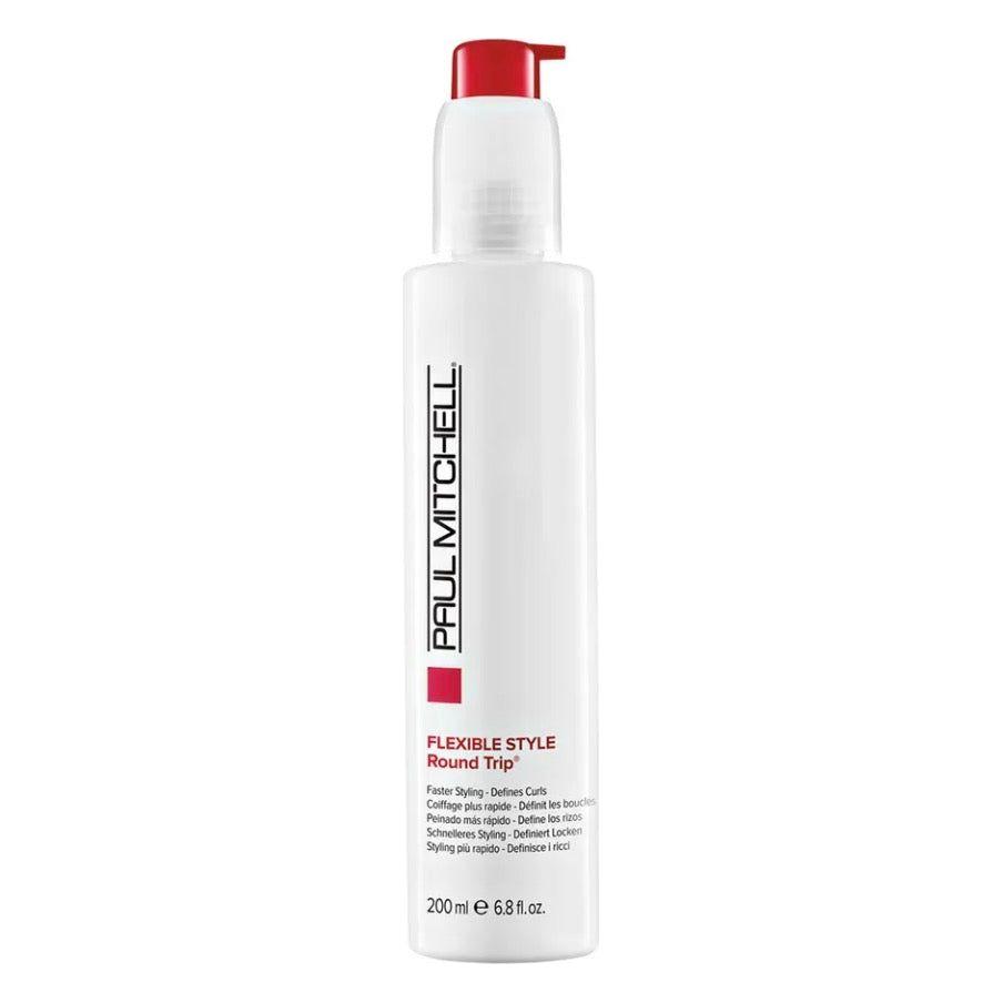 Paul Mitchell Express Style Round Trip Liquid Curl Definer in 6.8 oz bottle, designed to enhance and define natural curls.