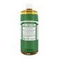 Dr. Bronner's Organic Pure Castile Liquid Soap in Hemp Almond scent, 32 fl oz bottle, with pump dispenser, on a white background.